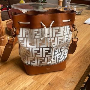 Calfskin F is Fendi Grande Mon Tresor Bucket Bag